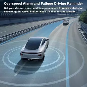 Многофункциональный автомобильный проекционный дисплей, солнечный GPS-цифровой спидометр со светодиодным дисплеем, сигнализация превышения скорости чёрный