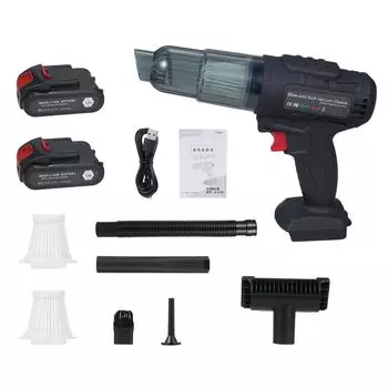 Многофункциональный автомобильный пылесос портативный Air Duster 2in1 бесщеточный двигатель 80000 об/мин беспроводной чёрный