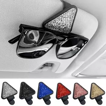 Многофункциональный автомобильный солнцезащитный козырек, зажим для очков, треугольный зажим для очков, магнитный держатель для солнцезащитных очков, вешалка для автомобильных аксессуаров для интерьера чёрный
