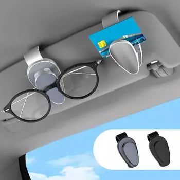 Многофункциональный автомобильный солнцезащитный козырек, зажим для очков, кожаный зажим для очков, магнитный держатель для солнцезащитных очков, вешалка, универсальный аксессуар для интерьера чёрный