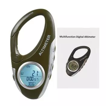 Многофункциональный барометр-высотомер-термометр с подсветкой дисплея Цифровой монитор высоты армия зеленый