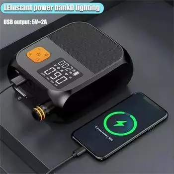 Многофункциональный беспроводной электрический насос для доски весла, портативный 20 фунтов на квадратный дюйм, насос для SUP, быстрый надувной насос для кемпинга, палатки, каякинга чёрный