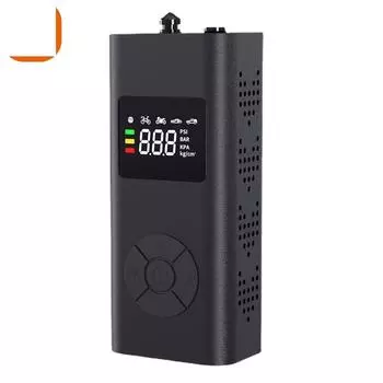 Многофункциональный беспроводной автомобильный насос для шин, перезаряжаемый через USB мини-цифровой дисплей, воздушный насос для накачивания шин чёрный