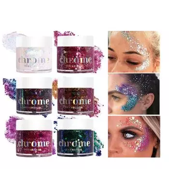 Многофункциональный блеск для глаз, ногтей, волос, тела, лица, блестящий гель, художественный крем с блестками, рассыпчатые блестки 2g