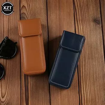 Многофункциональный большой емкости мягкий кожаный футляр для очков с клапаном футляр для очков для близорукости портативный дорожный футляр для хранения очков синий