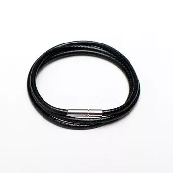 Многофункциональный браслет Черная подвеска Кожаный шнурок 3.0mm Wax Line Necklace Black
