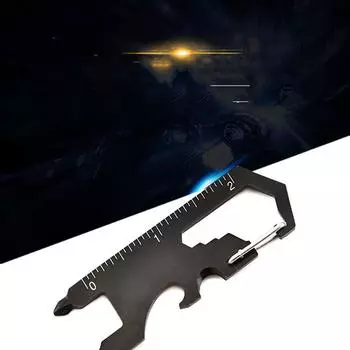 Многофункциональный брелок для ключей, измерительная линейка, мини-инструменты для ремонта, многофункциональный инструмент для открывания карт, инструменты для отдыха на природе, карта чёрный