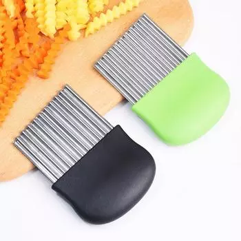 Многофункциональный бытовой волнистый нож для кухни, идеально подходящий для нарезки ломтиками картофеля, овощей и фруктов. чёрный