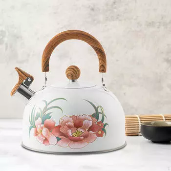 Многофункциональный чайник со свистком и деревянной ручкой, 3 л, для пикника, для воды, кофе