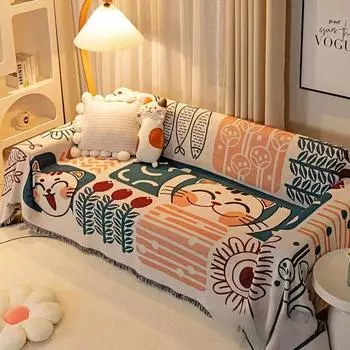 Многофункциональный чехол для дивана в скандинавском стиле Instagram, тканевый чехол для дивана с полным покрытием, чехол для подушки, одеяло, одноместное, три, четыре сезона, универсальное 90*90cm