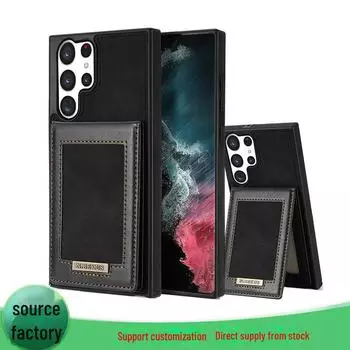 Многофункциональный чехол для мобильного телефона Samsung S24Ultra S23 и A54 с откидным держателем для карт и боковой наклейкой. s24 орхидейный