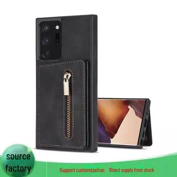 Многофункциональный чехол для мобильного телефона Samsung S24ultra S23 на молнии: Защитный чехол от падения A54 с браслетом. s23u фиолетовый