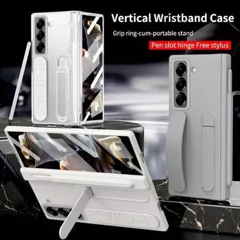 Многофункциональный чехол-ремешок Kicktand со складными петлями для Samsung Z Fold SE Special Edition 6 Slim SE Galaxy Z Fold 5 4 For Z Fold 6 Special розовый