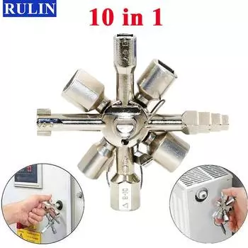 Многофункциональный цинковый сплав 10 в 1, треугольные ключи, инструменты, электрический блок управления, треугольные ключи, клапанный ключ с крестообразным храповым механизмом