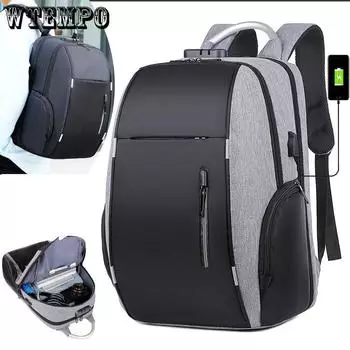 Многофункциональный деловой рюкзак для ноутбука, USB-зарядка, ночное отражение, мужская сумка-рюкзак, повседневная сумка 15inch светло-серый