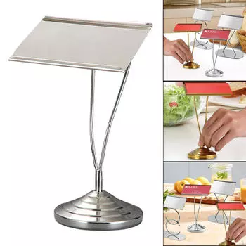 Многофункциональный держатель для карточек с номером стола из нержавеющей стали для юбилейного ужина Gold