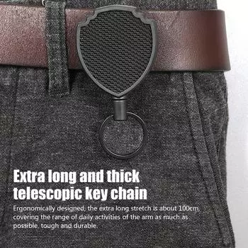 Многофункциональный держатель для ключей для скалолазания, выдвижной брелок, идентификационный значок, карабин, шнур для карт чёрный