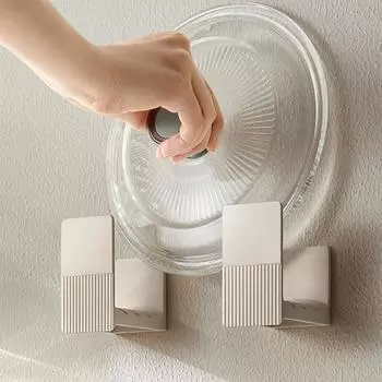 Многофункциональный держатель для крышек кастрюль, настенный держатель для разделочных досок, самоклеящаяся пластиковая полка для хранения на кухне, органайзер для крышек кастрюль кофейный