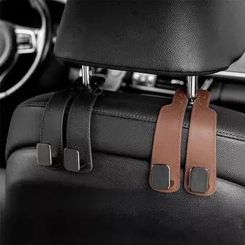 Многофункциональный держатель для мобильного телефона на спинку автомобильного сиденья с двойным крючком и скрытым местом для хранения