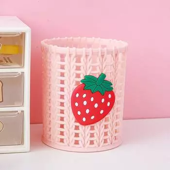 Многофункциональный держатель для ручек Имитация ротанга Органайзер для стола Милая стойка для хранения Настольный Pen holder-A