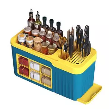 Многофункциональный держатель для специй, ящик для хранения бутылок с приправами, пластиковый органайзер для экономии места для специй для K