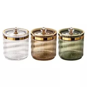 Многофункциональный держатель для ватных палочек с крышкой, прозрачный для макияжа чистый