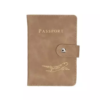 Многофункциональный держатель из ПУ, обложки для билетов с рисунком самолета, защитная обложка для паспорта, держатель для удостоверения личности, держатель для кредитных карт, дорожные аксессуары коричневый