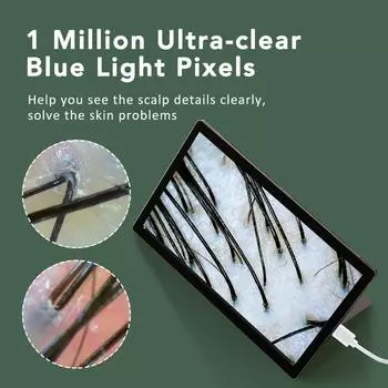 Многофункциональный детектор волосяных фолликулов кожи головы, визуальный анализатор кожи, увеличительное стекло, дерматоскоп, подключение к телефону и планшету белый