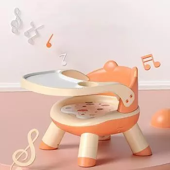 Многофункциональный детский обеденный стул — идеально подходит для создания голоса и игр ребенка — отличный подарок на праздник оранжевый