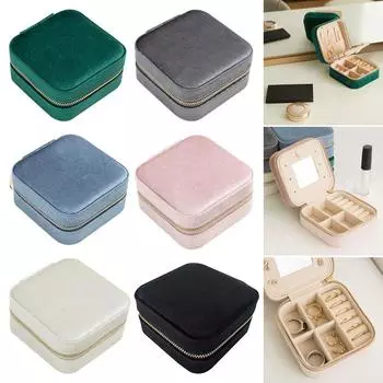 Многофункциональный дорожный органайзер для ювелирных изделий, подарочный чехол, фланелевая шкатулка для ювелирных изделий, коробка для хранения, витрина белый