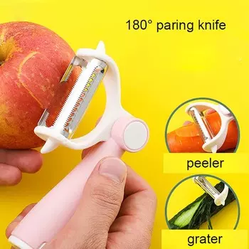 Многофункциональный двойной нож, вращающийся на 180 °, кухонный нож для чистки картофеля, терка для дыни, кухонные гаджеты зелёный
