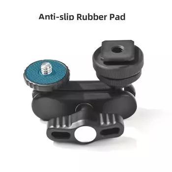 Многофункциональный двойной шариковый адаптер Mini Cool с шаровой головкой, креплением на холодный башмак и винтом 1/4 дюйма чёрный