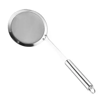 Многофункциональный фильтр-ложка из нержавеющей стали с мелкой сеткой и масляным скиммером 10cm