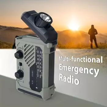 Многофункциональный фонарик, питание с ручным управлением, солнечная батарея, зарядка через USB, сухая батарея, четыре способа зарядки, настольная лампа, AM/FM-радио, аварийный проблесковый маячок джунглях зеленый