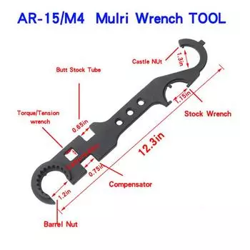 Многофункциональный гаечный ключ, бронированный гаечный ключ из углеродистой стали, гаечный ключ двойного назначения, гаечный ключ, гайка ствола, инструмент для охоты на открытом воздухе