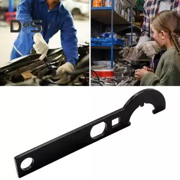 Многофункциональный гаечный ключ из углеродистой стали, устойчивый к коррозии, компактный портативный ключ для затяжки гаек, эффективный рабочий инструмент чёрный