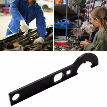 Многофункциональный гаечный ключ из углеродистой стали, устойчивый к коррозии, компактный портативный ключ для затяжки гаек, эффективный рабочий инструмент чёрный