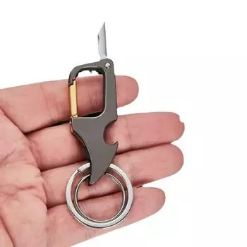 Многофункциональный и практичный брелок для ключей из сплава с небольшим ножом для разборки кронштейна экспресс-доставки One Size