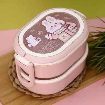 Многофункциональный и практичный ланч-бокс с креативной ручной мультяшной формой - ланч-бокс для веселья и вкусных удовольствий One Size