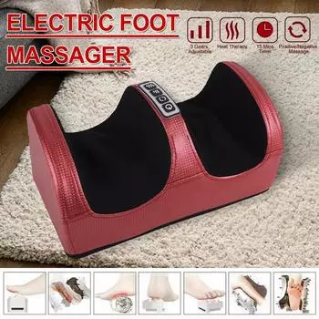 Многофункциональный инфракрасный нагреватель Электрический массажер для ног Шиацу Расслабляющий массажер для тела Глубокий массаж мышц Массажный ролик Salud Relaxation EU Plug красный