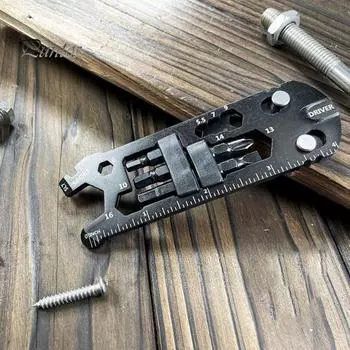 Многофункциональный инструмент для карт с отверткой, гаечный ключ, коррозионностойкий компактный размер, портативный шестигранный ключ, инструмент для ремонта велосипеда чёрный