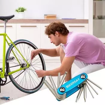 Многофункциональный инструмент для ремонта велосипеда, усиленный шестигранный ключ 2/2.5/3/4/5/6 мм, крестообразная прямая отвертка Torx серебряный