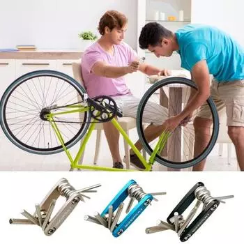 Многофункциональный инструмент для ремонта велосипеда, усиленный шестигранный ключ 2/2.5/3/4/5/6 мм, крестообразная прямая отвертка Torx синий