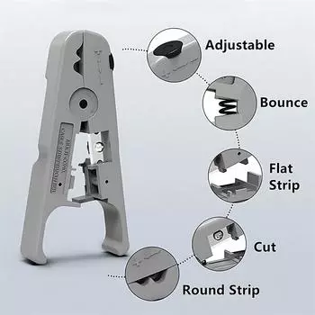 Многофункциональный инструмент для зачистки коаксиального кабеля, инструмент для зачистки проводов, сетевой инструмент для зачистки проводов, вращающийся сетевой инструмент для зачистки видеопроводов