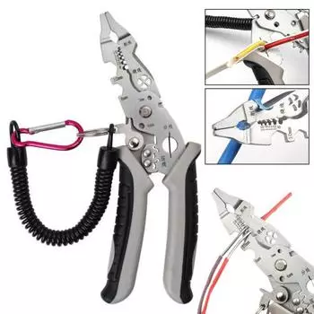 Многофункциональный инструмент для зачистки проводов, щипцы для резки кабеля, плоскогубцы с нескользящей ручкой, плоскогубцы для электрика, инструменты для зачистки кабеля A