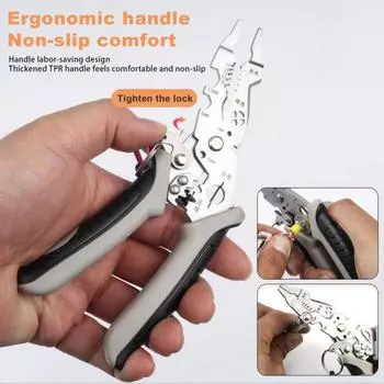 Многофункциональный инструмент для зачистки проводов, щипцы для резки кабеля, плоскогубцы с нескользящей ручкой, плоскогубцы для электрика, инструменты для зачистки кабеля