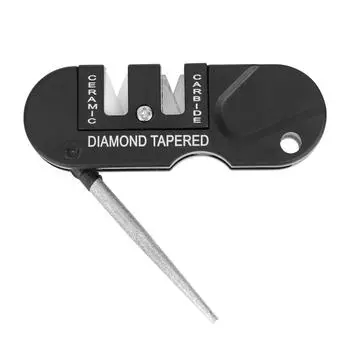 Многофункциональный инструмент для заточки ножей, точильный камень из вольфрамовой стали, двухступенчатая точилка Black