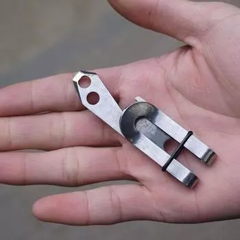 Многофункциональный инструмент EDC для активного отдыха из нержавеющей стали: Поясной зажим, держатель для ключей, пряжка для альпинизма, быстросъемное снаряжение серебряный