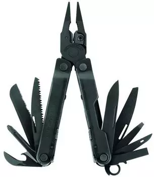 Многофункциональный инструмент LEATHERMAN REBAR BLACK с чехлом MOLLE, японская гарантия 25 лет [подлинный продукт] чёрный