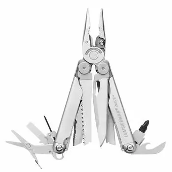 Многофункциональный инструмент LEATHERMAN WAVE PLUS с нейлоновым чехлом, японская гарантия 25 лет [оригинальный продукт] серебряный